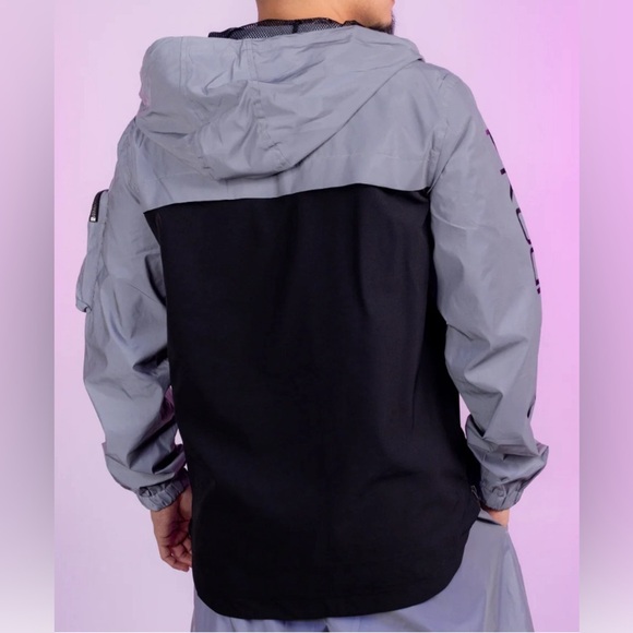 Life Code Jacket Utility Pullover Windbreaker - Silver (REFLECTIVE) - Picture 7 of 13
